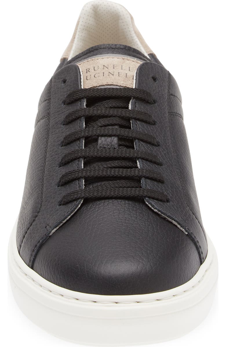Brunello Cucinelli Calfskin Low Top Sneaker, Alternate, color, Cim31 Black