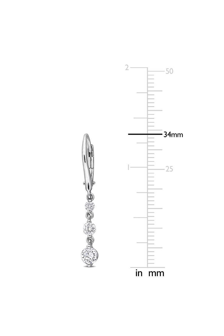 Lab-Grown Diamond Drop Earrings Sterling Silver, Alternate, color, Sterling Silver