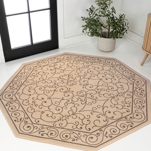 Jonathan Y Charleston Vintage Filigree Textured Weave Octagon Indoor/outdoor Area Rug In Gold