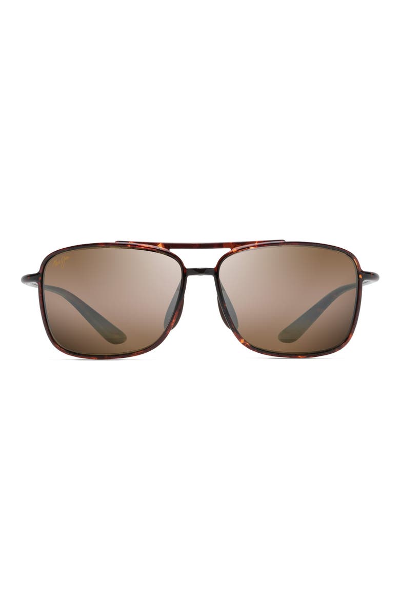 Kaupo Gap 61mm PolarizedPlus2® Aviator Sunglasses, Alternate, color, TORTOISE