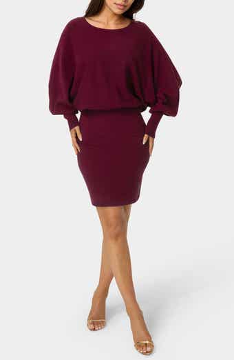 Scoop Neck Dolman Sleeve Sweater Dress
