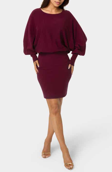 bebe Scoop Neck Dolman Sleeve Sweater Dress