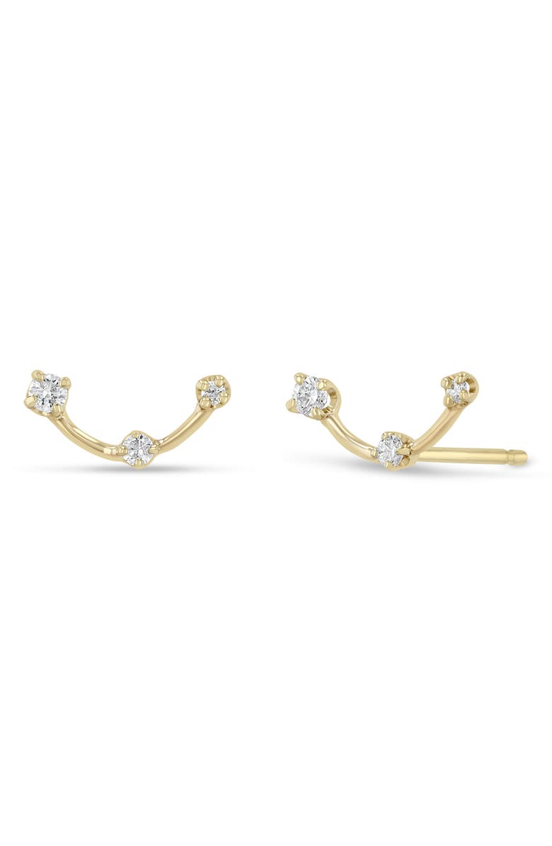Zoë Chicco 14K Gold Diamond Curved Stud Earrings, Main, color, 14K Yellow Gold