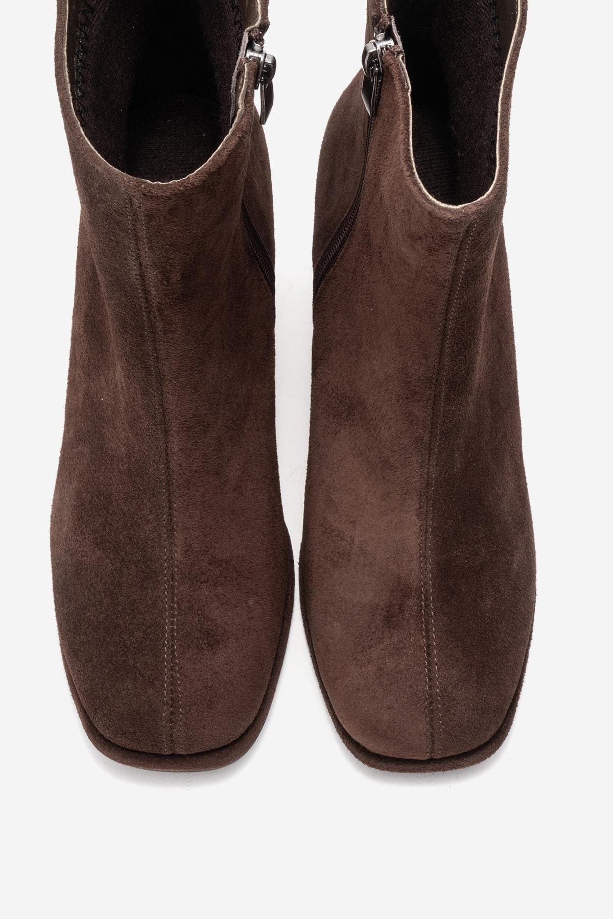 Forever & Always Shoes Napoli Leather Block Heel Boot, Alternate, color, Brown Suede