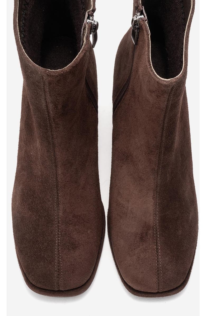 Forever & Always Shoes Napoli Leather Block Heel Boot, Alternate, color, Brown Suede