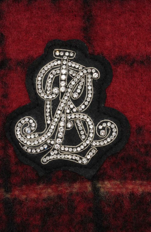 Lauren Ralplh Lauren Brushed Lofty Scarf With Crystal Patch In Red