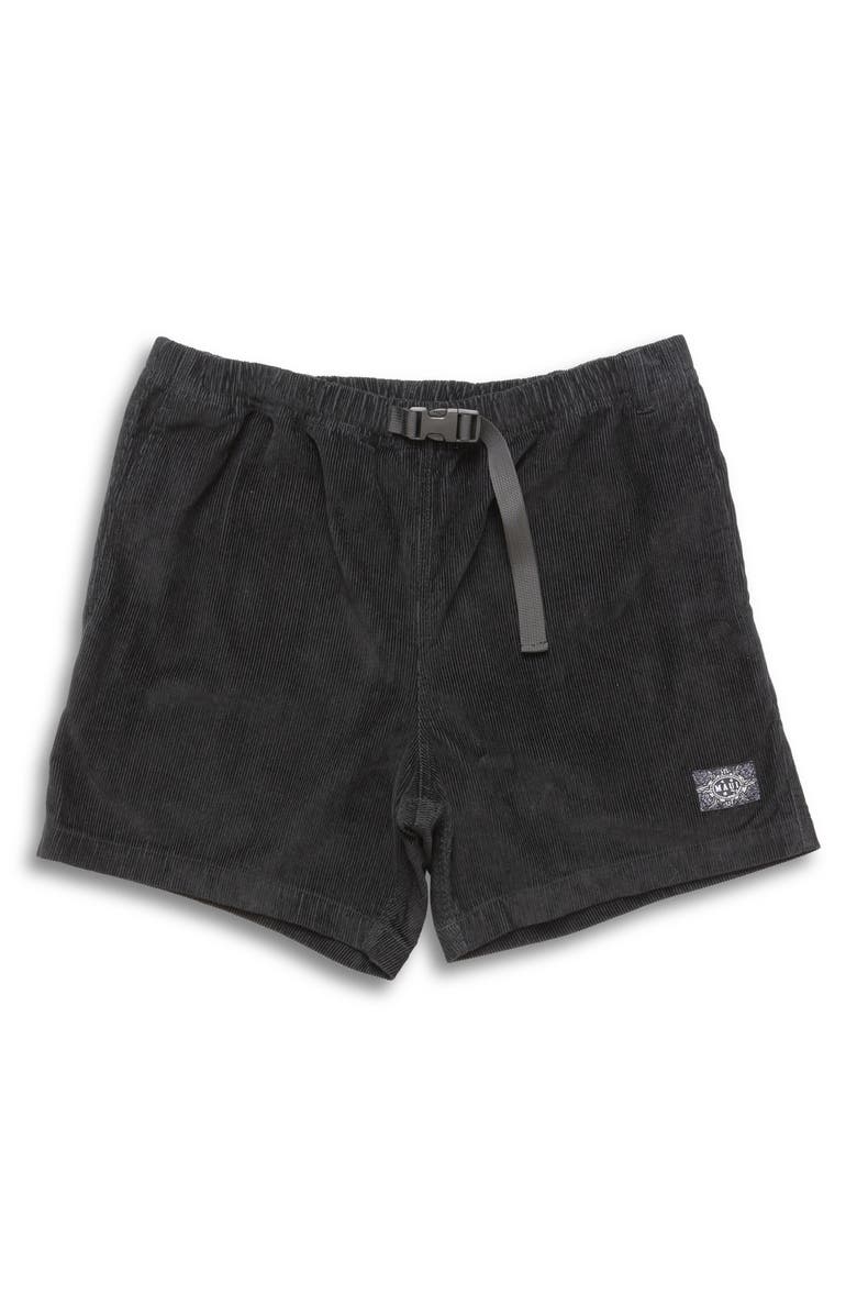 Maui & Sons Camp 84 Bleted Corduroy Walking Shorts, Alternate, color, Black