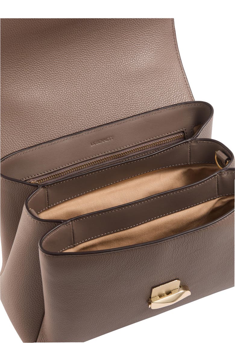 LK Bennett Darcie Leather Top Handle Bag, Alternate, color, Taupe