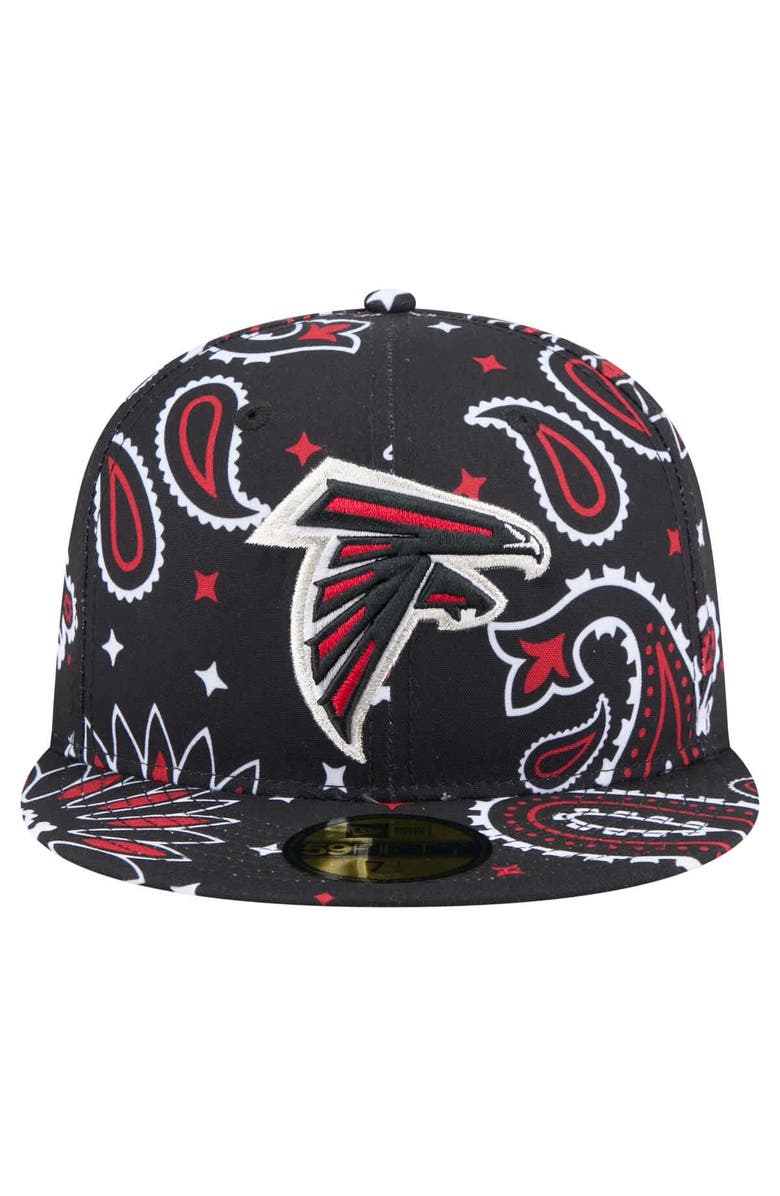 New Era Men's New Era Black Atlanta Falcons Paisley 59FIFTY Fitted Hat, Alternate, color, 