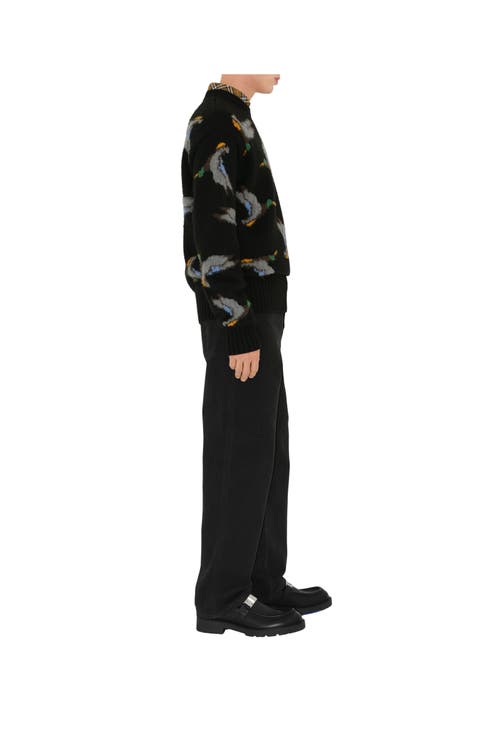 Shop Burberry Duck Wool Sweater In Black