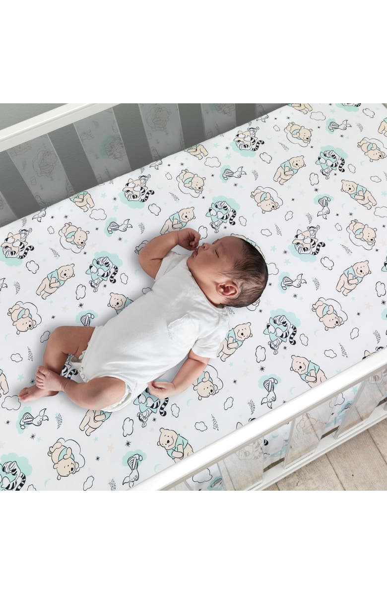Lambs & Ivy Disney Baby Winnie the Pooh Hugs 3-Piece Nursery Crib Bedding Set, Alternate, color, Multicolor