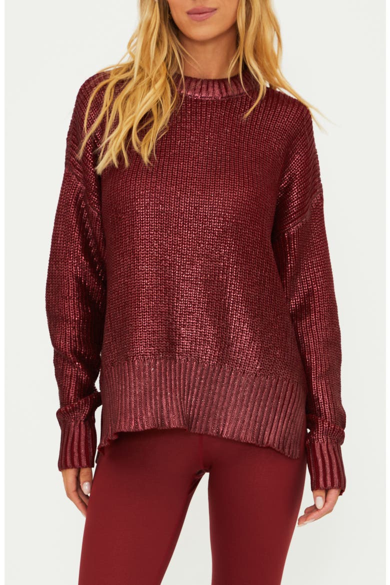 Callie Oversize Sweater, Main, color, MERLOT SHINE