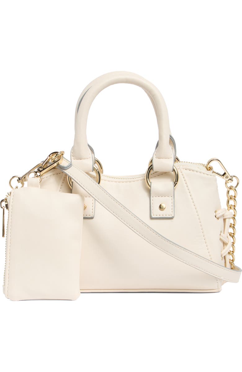 Madden Girl Whipstitch Top Handle Mini Satchel, Alternate, color, Linen