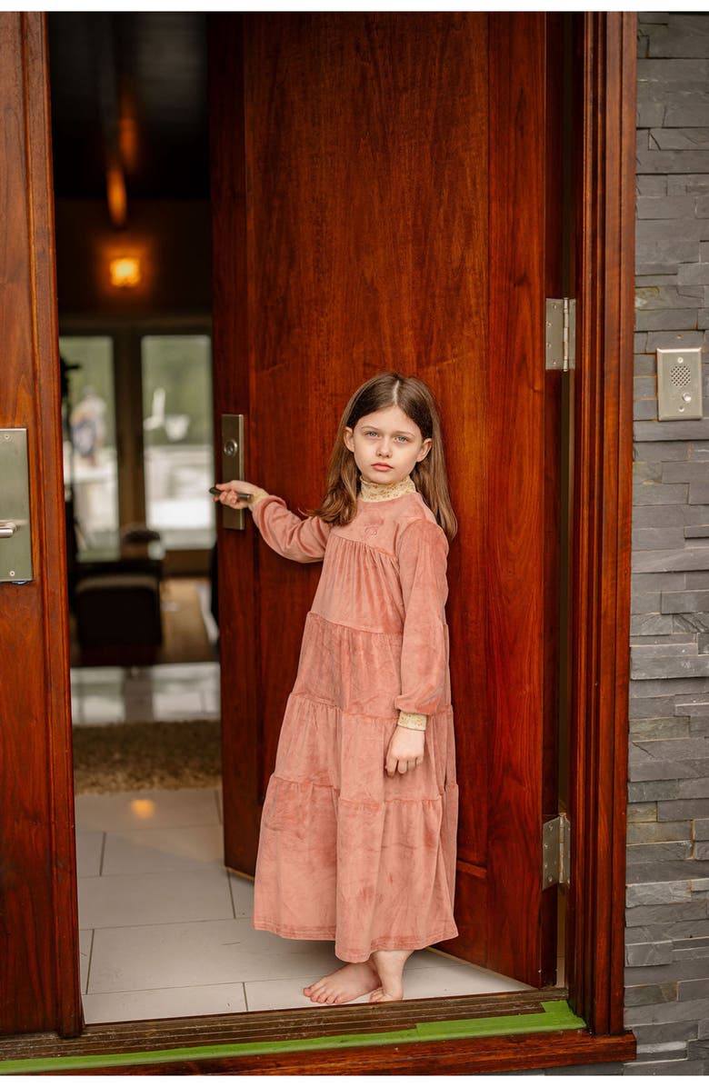 Pouf Velour Robe, Alternate, color, Pink