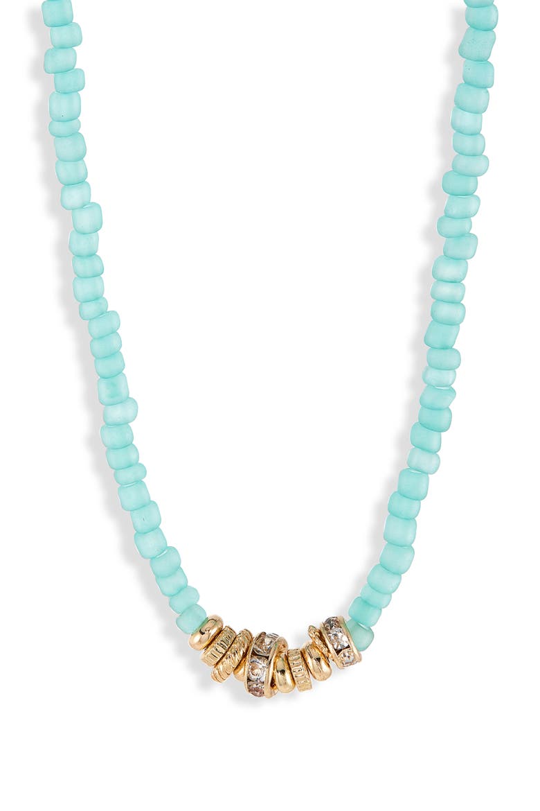 Beaded Rondelle Necklace, Alternate, color, CLEAR- SEAFOAM- GOLD