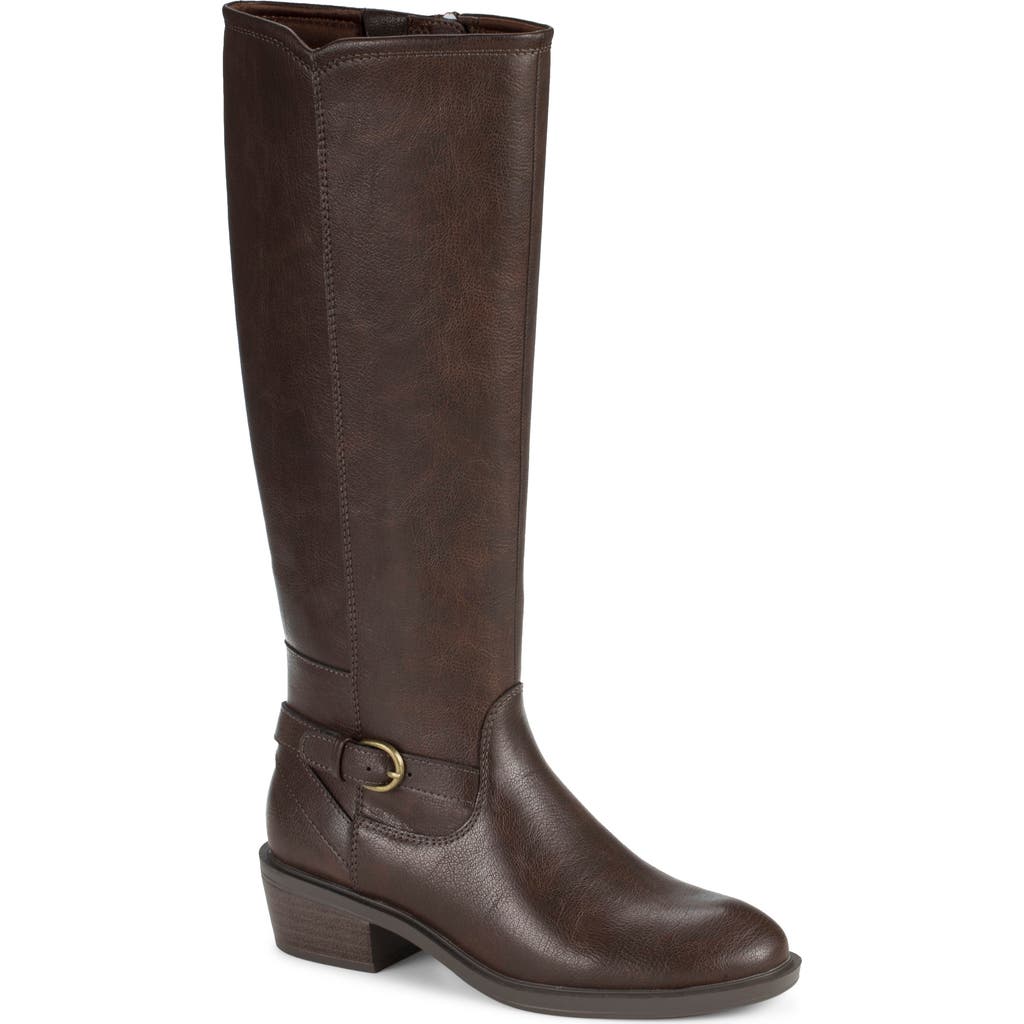 BARETRAPS Natara Faux Leather Riding Boot in Dark Brown at Nordstrom, Size 8.5