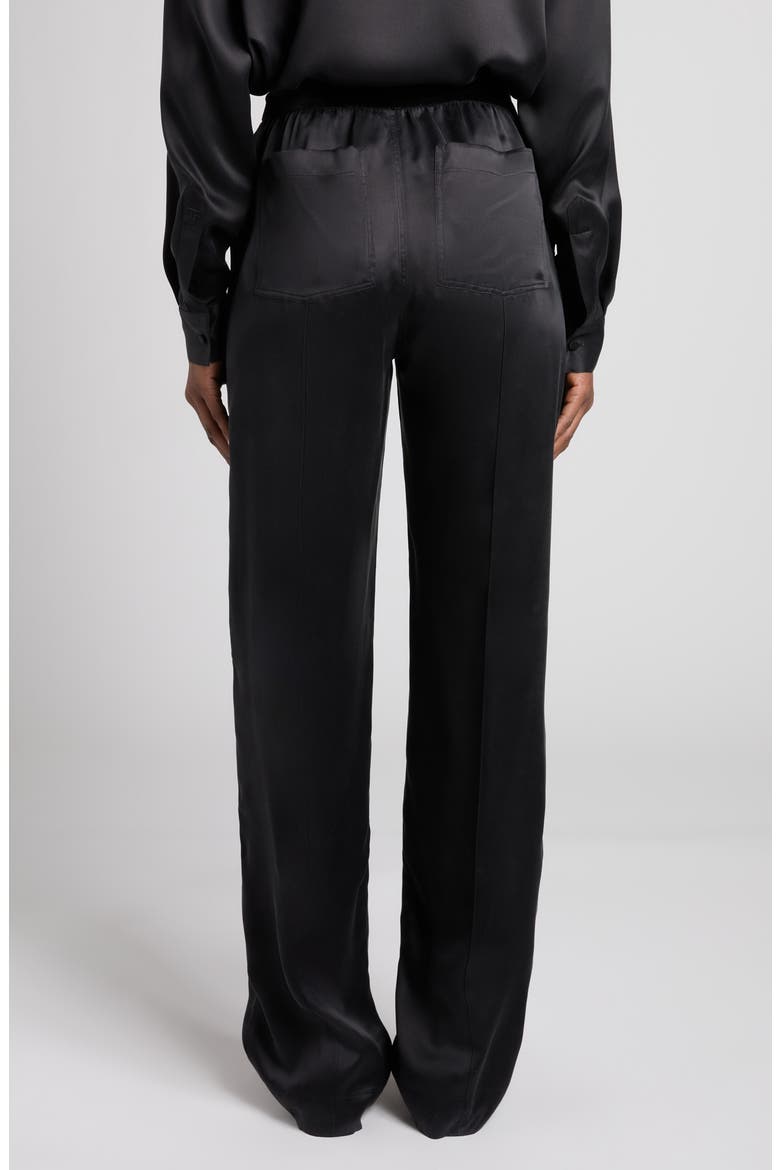 Silk Satin Pajama Pants, Alternate, color, BLACK