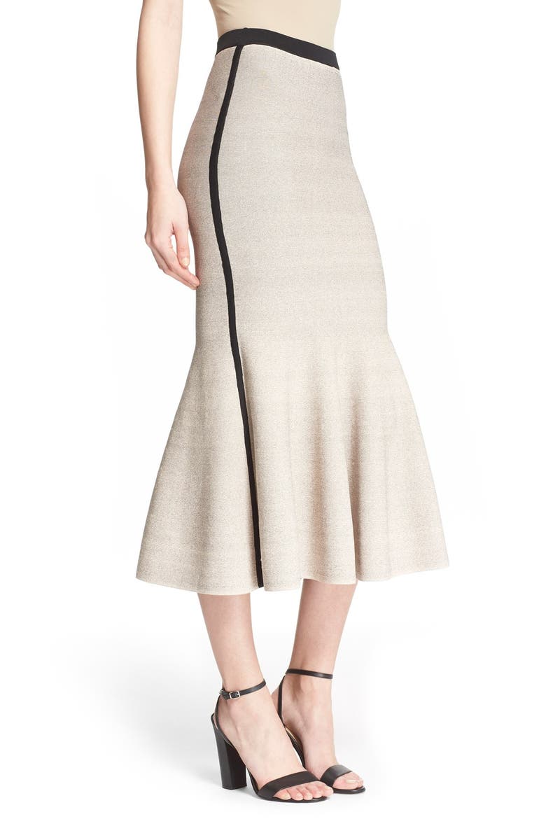 Double Face Reversible Midi Skirt, Alternate, color, BLACK/ BLUSH