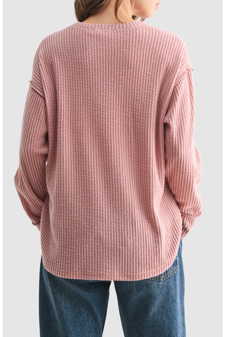 Textured Knit Henley Top, Alternate, color, DUSTY ROSE