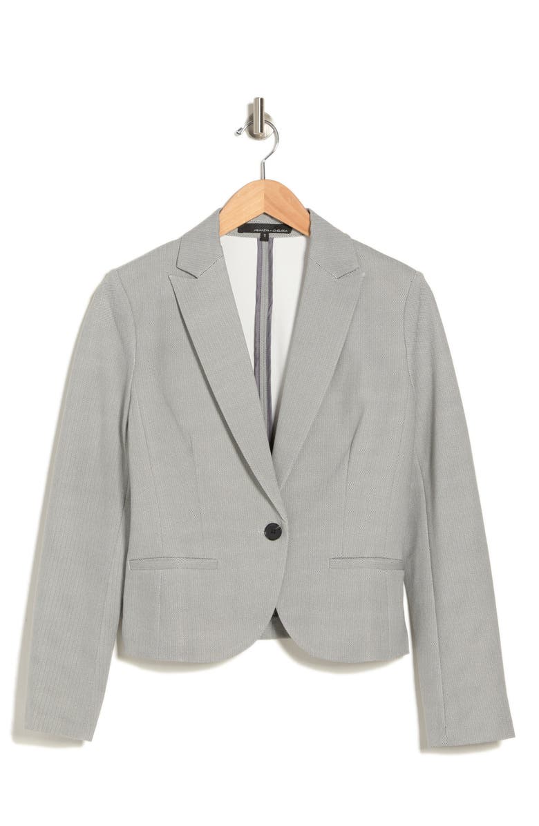 Amanda & Chelsea Ponte Knit Single Button Blazer, Alternate, color, 