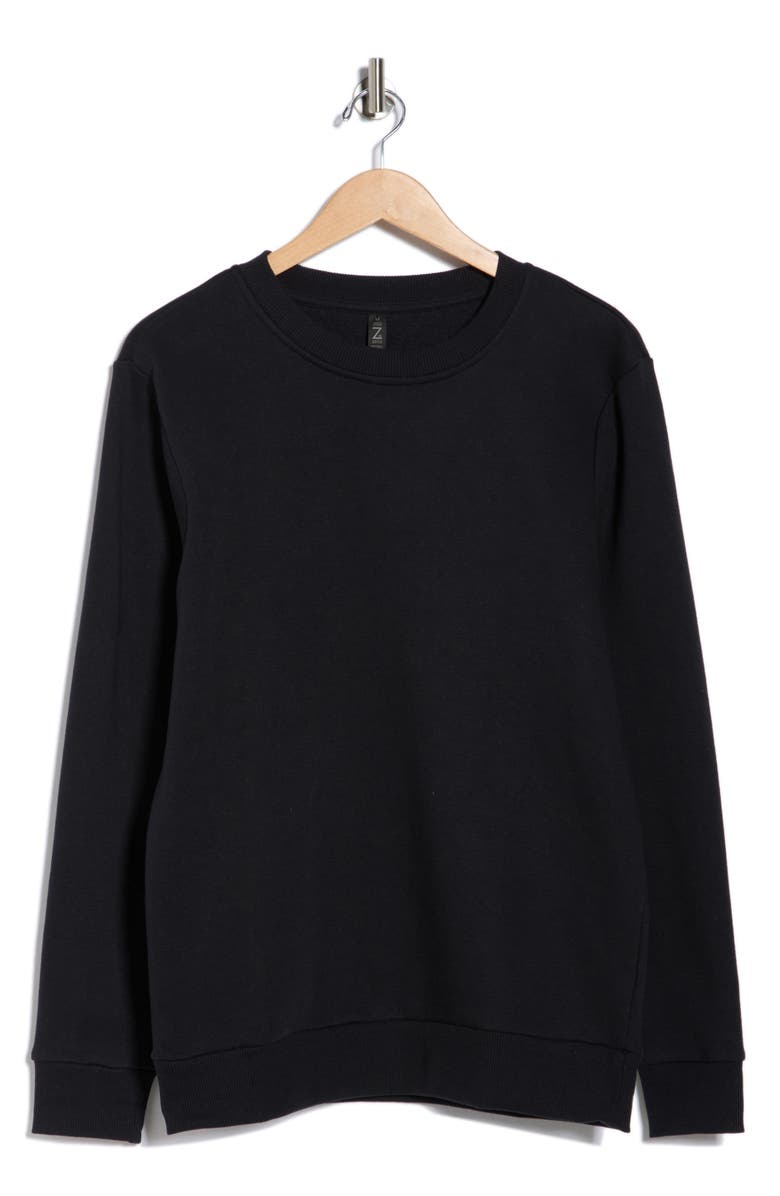 Z by Zella Freeform Fleece Sweatshirt, Alternate, color, Black Caviar