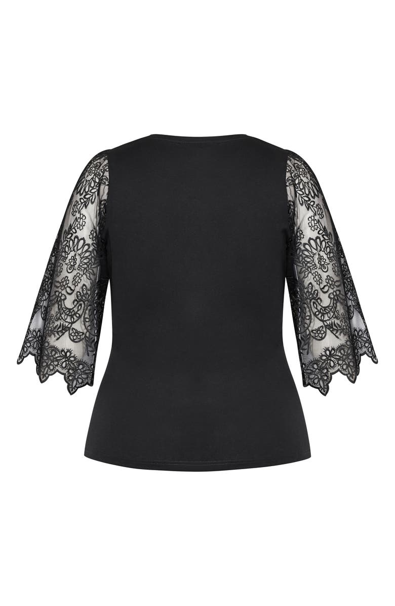 City Chic Lace Angel Sleeve Top, Alternate, color, 