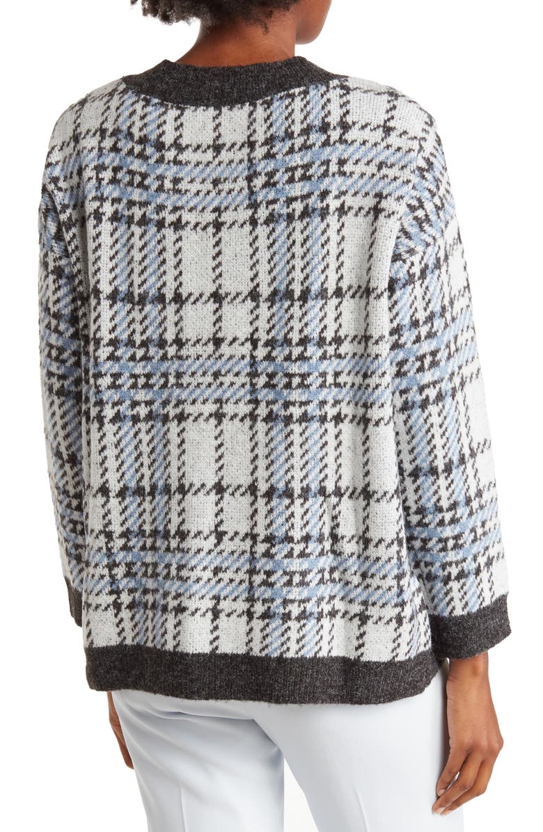 Joseph A V-Neck Sea Plaid Pullover Sweater, Alternate, color,