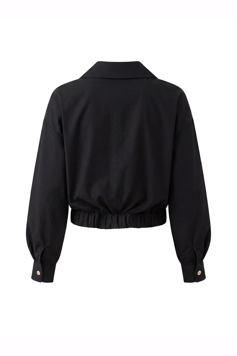 Romina Collar Jacket, Alternate, color, BLACK