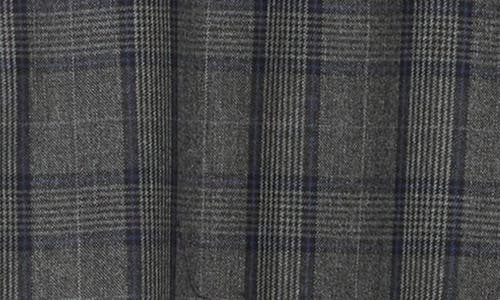 Atelier Luxe Plaid Wide Leg Pants In Grey/navy