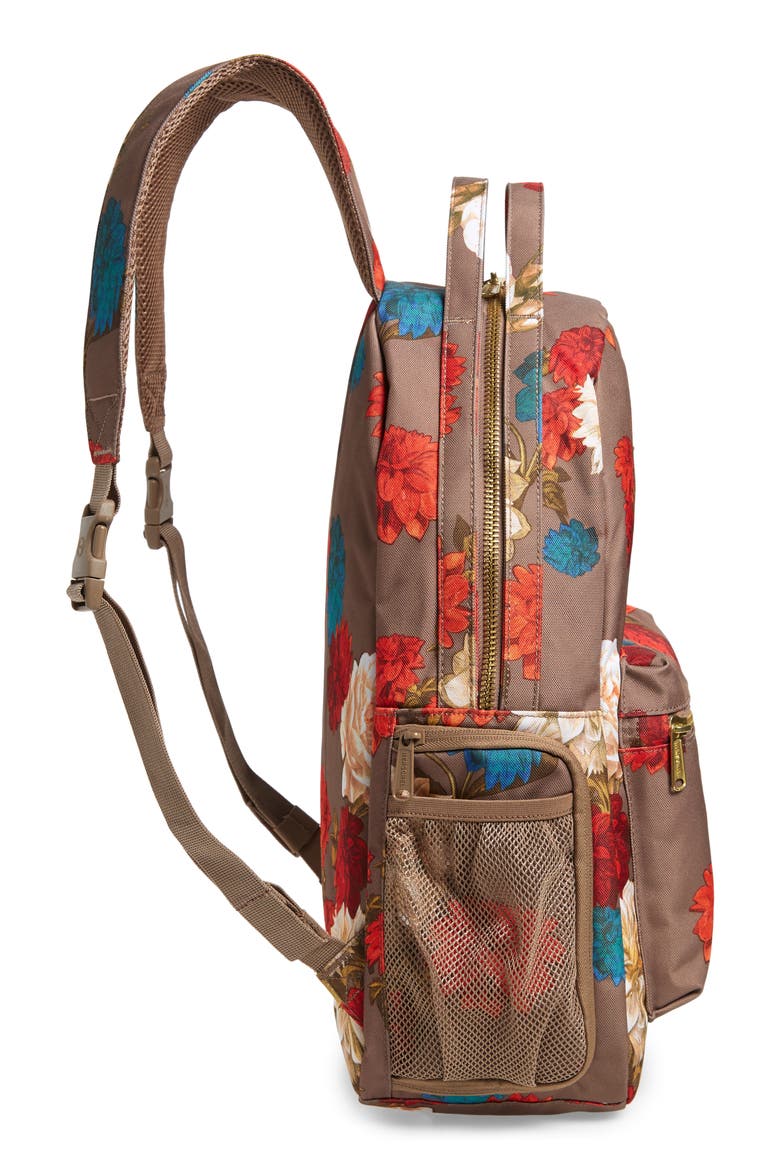 Nova Sprout Diaper Backpack, Alternate, color, VINTAGE FLORAL PINE BARK