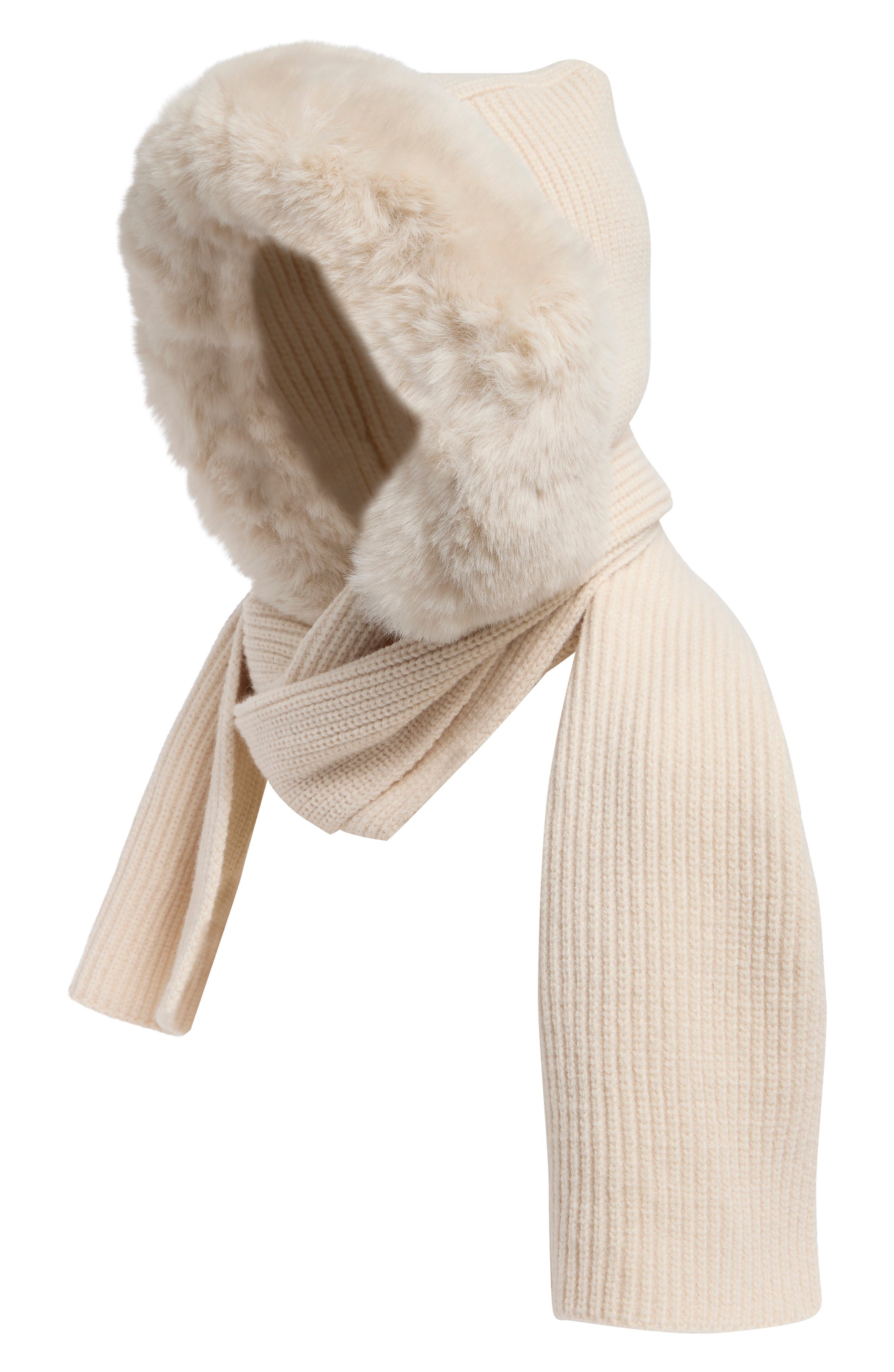 Lux Faux Fur Hooded Scarf