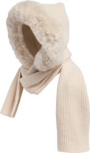 Steve Madden Lux Faux Fur Hooded Scarf
