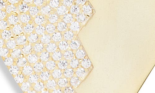 Shymi Half Pavé Heart Pendant Necklace In Gold/white