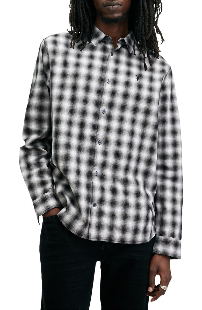 AllSaints Elektra Ombré Check Button-Up Shirt, Main, color, 