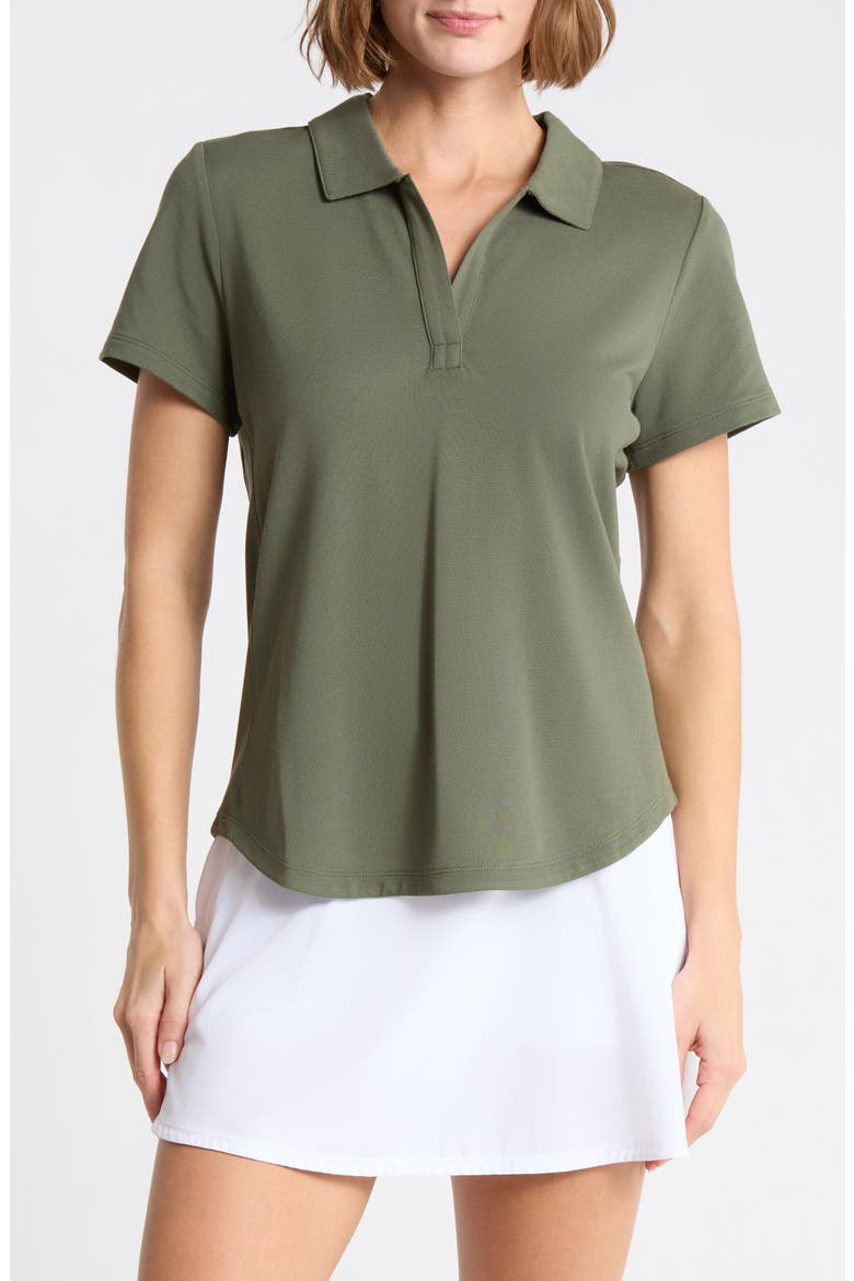 Del Ray IslandZone® Pique Polo, Main, color, PALM MOSS
