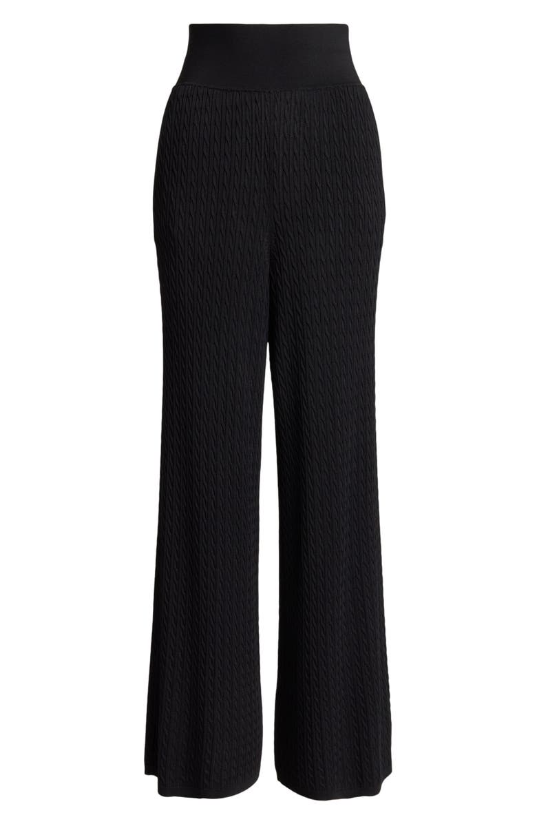 Polo Ralph Lauren Cable Knit Wide Leg Pants, Alternate, color, Polo Black