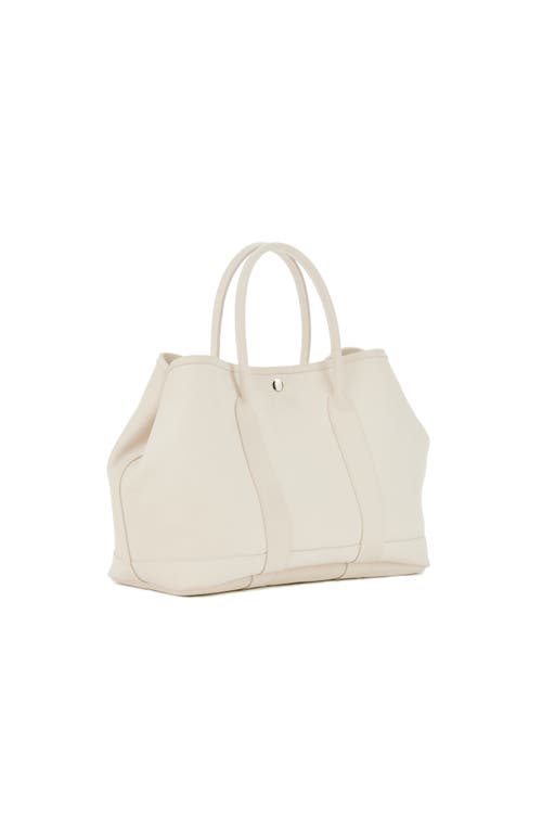 Ezra Arthur Audrey American Steer Leather Tote Bag In Gray