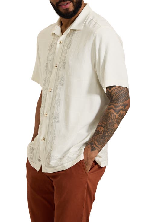 Isle Do Embroidered Silk Camp Shirt