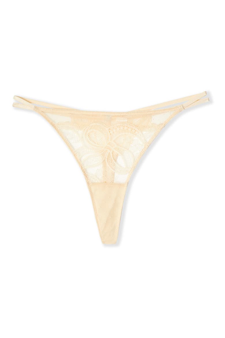 Grace Strappy Lace Thong, Alternate, color, BEIGE