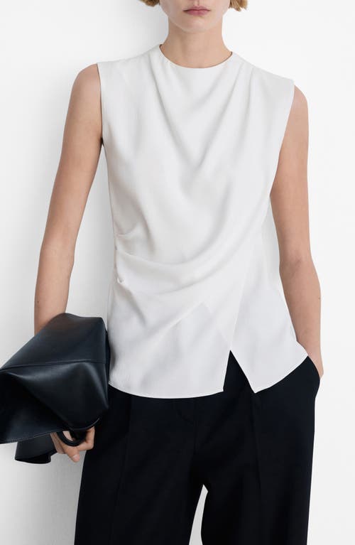 Mango Area Drape Sleeveless Top In Off White