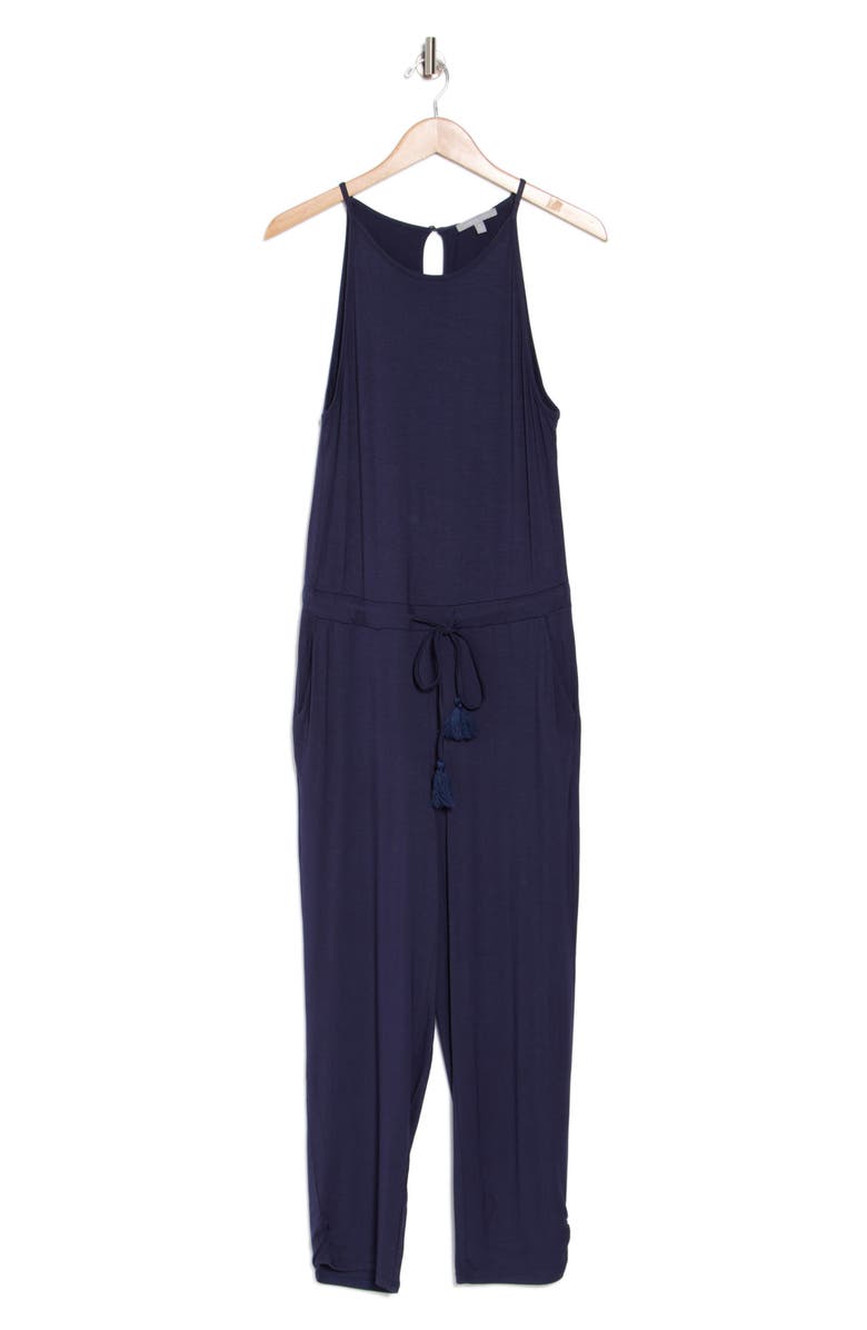 Tart Linda Ruched Straight Leg Jumpsuit, Alternate, color, Peacoat Navy
