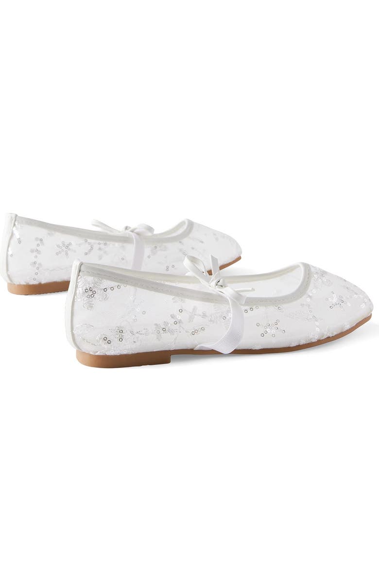 Cotton On Kids Kid's Olivia Ballet Flat, Alternate, color, Vanilla Embellished Mesh