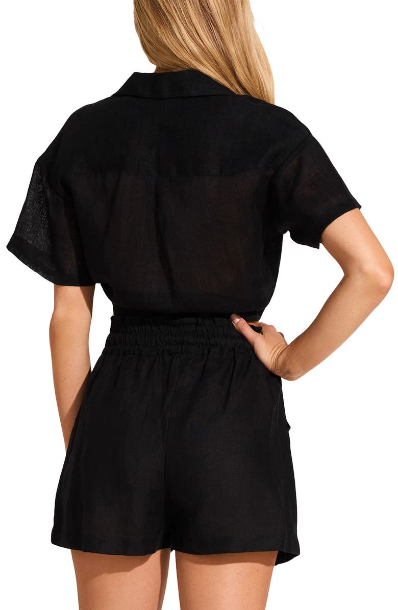 Vitamin A<sup>®</sup> Hana Crop Cover-Up Shirt, Alternate, color, Black