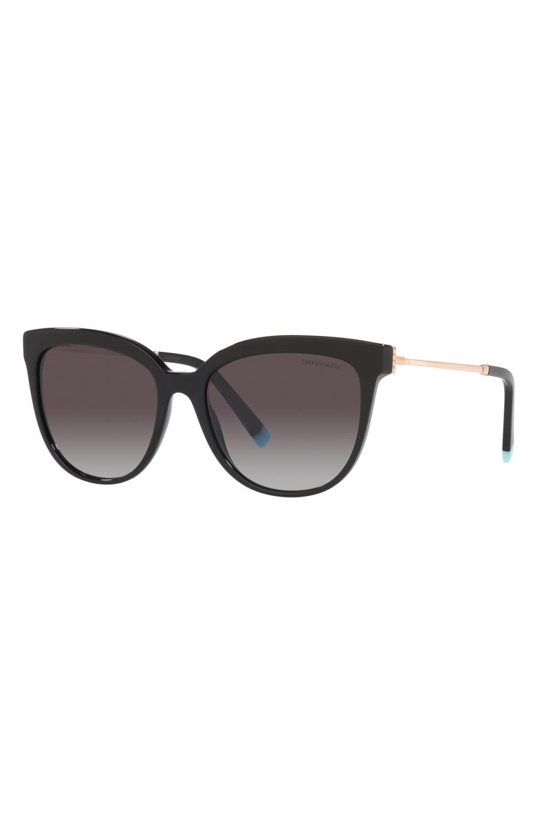 Tiffany & Co. 55mm Gradient Cat Eye Sunglasses, Alternate, color, Black/ Grey Gradient