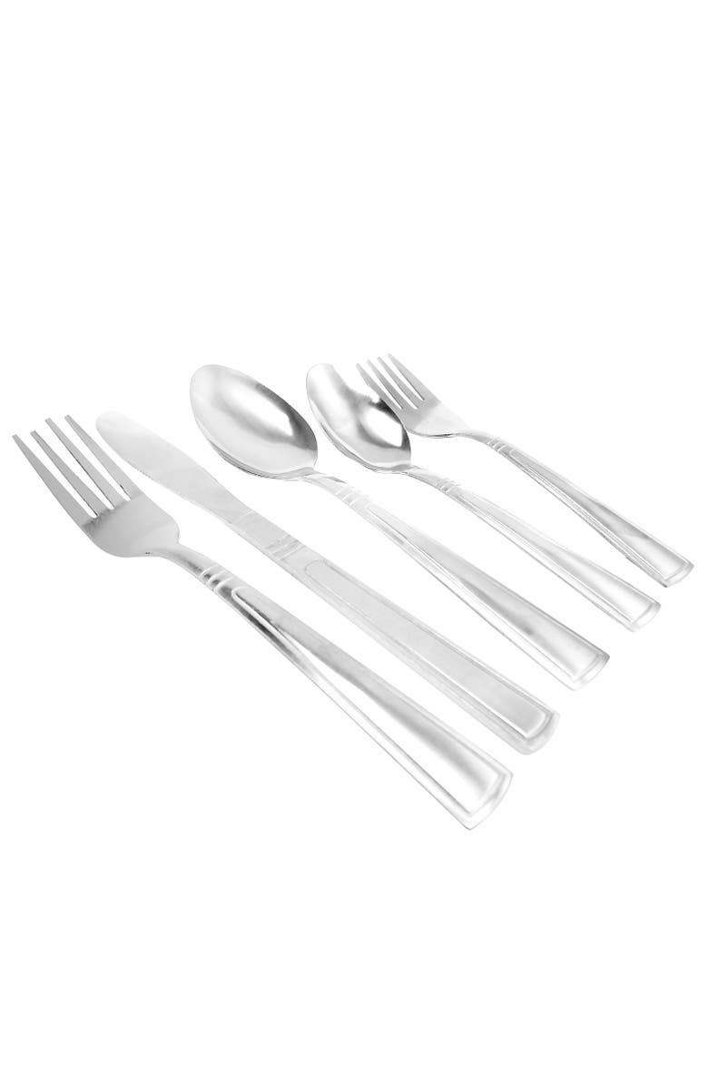 Gibson Home Sefton 24 Piece Flatware Set, Alternate, color, Metallic Silver