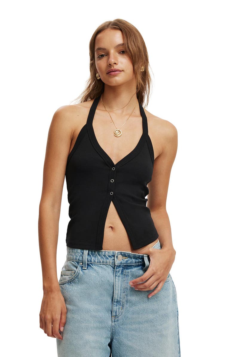 Cotton On Women's Alexa Button Front Halter, Main, color,