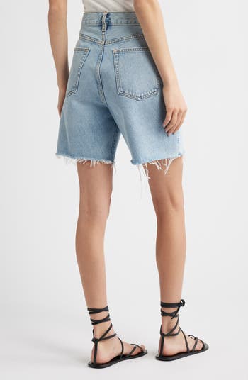 FRAME The Timeless Raw Hem Denim Bermuda Shorts | Nordstrom