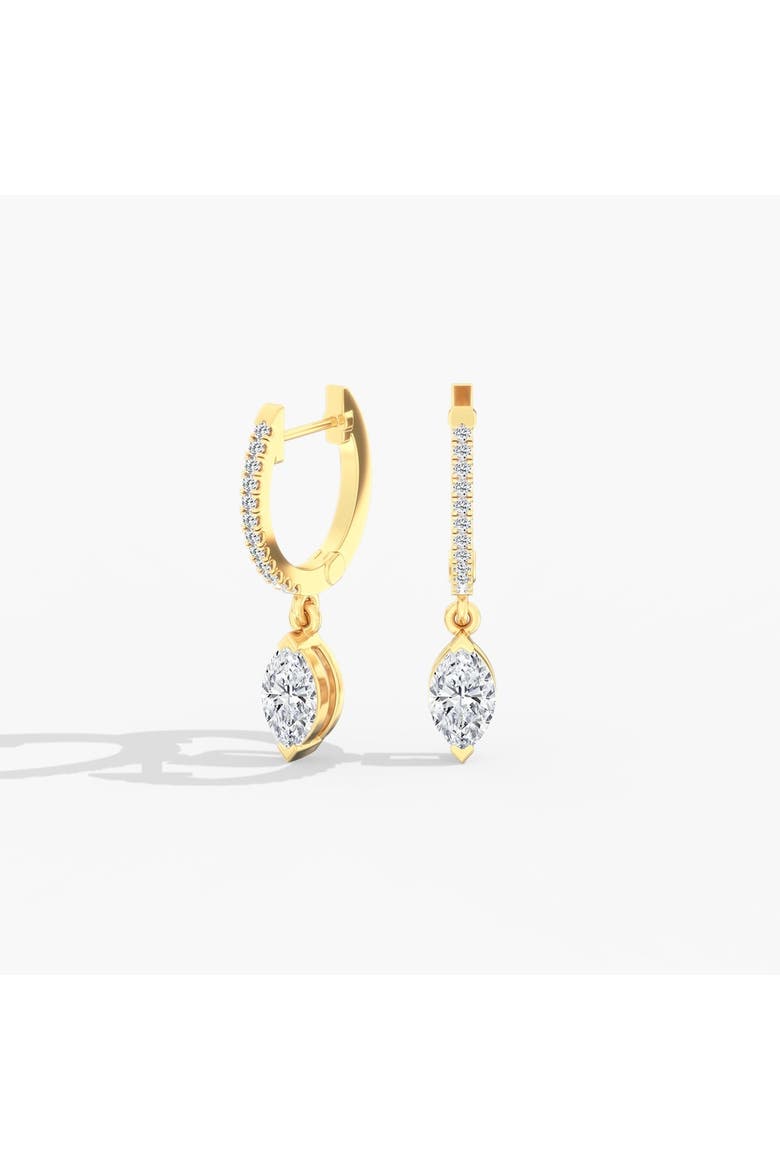 Marquise Droplet Hoop Lab Diamond in 14K Gold, Main, color, Yellow Gold
