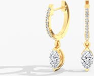 Everlee Marquise Droplet Hoop Lab Diamond in 14K Gold