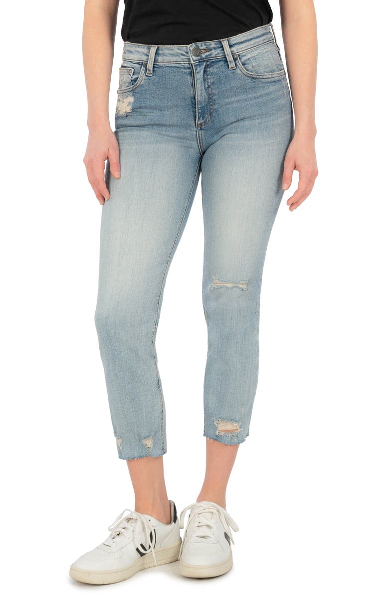 SWAT FAME KUT from the Kloth<sup>®</sup> Rachael Raw Hem Cropped Mom Jeans, Main, color, 